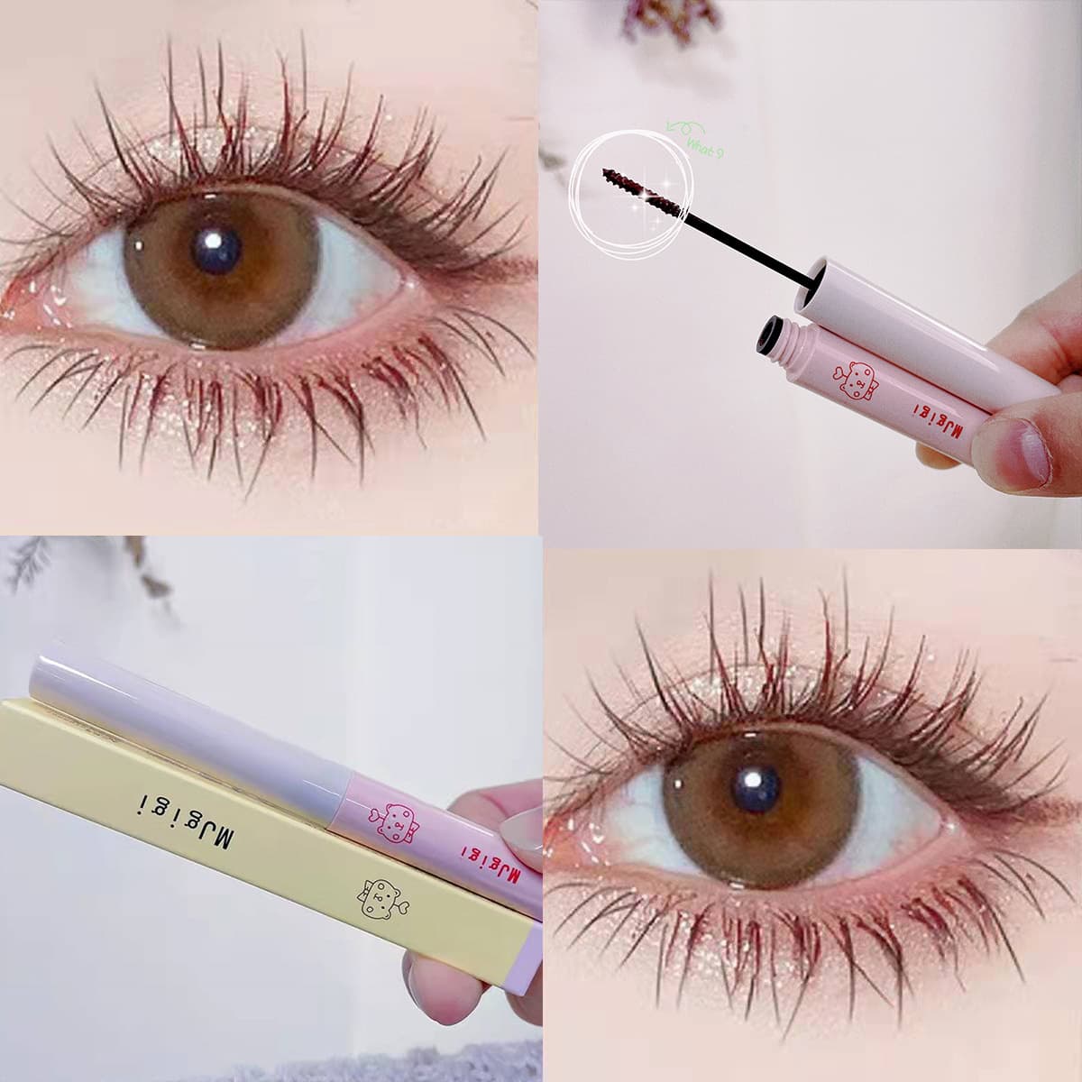 MJgigi Fine Head Mascara - Slender Thick Shaping Curling, No Smudging, Not Easy to Fade, Lengthening Mascara
