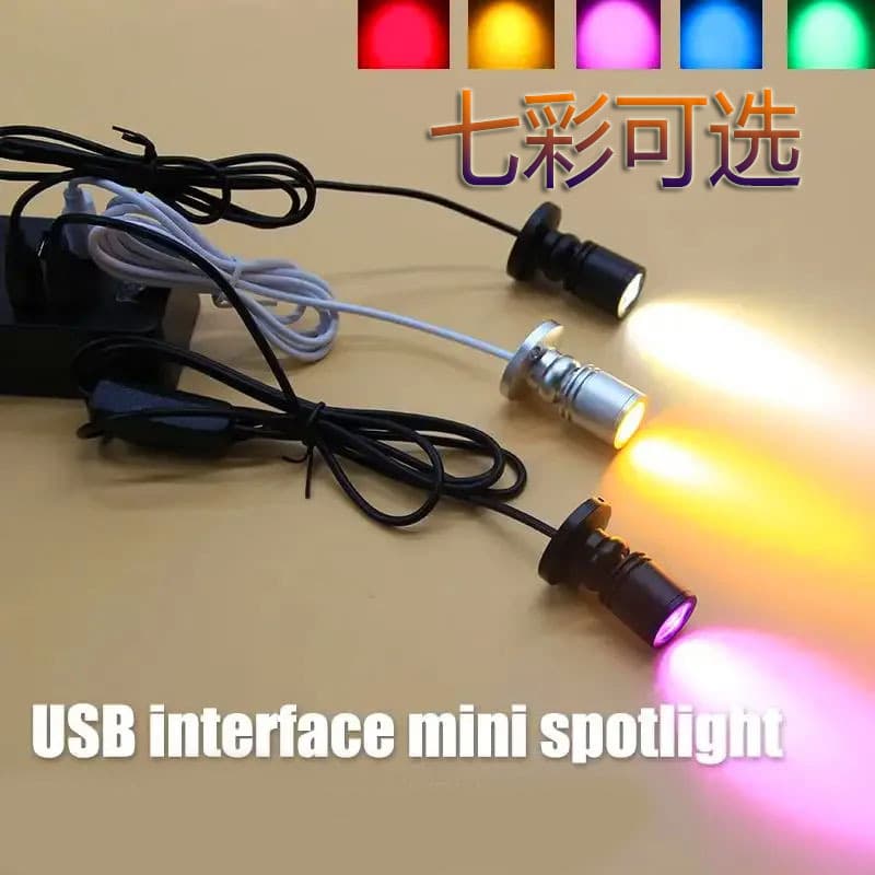 LED USB 5V 3W LED spotlight surface-mounted cabinet display case counter jewelry light spotlight