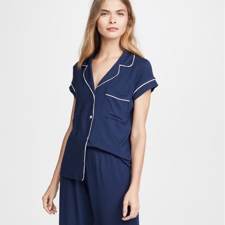 EB Short Sleeve and Capri Pajama Set Women's Modal Loungewear Pajama Set Homewear Set