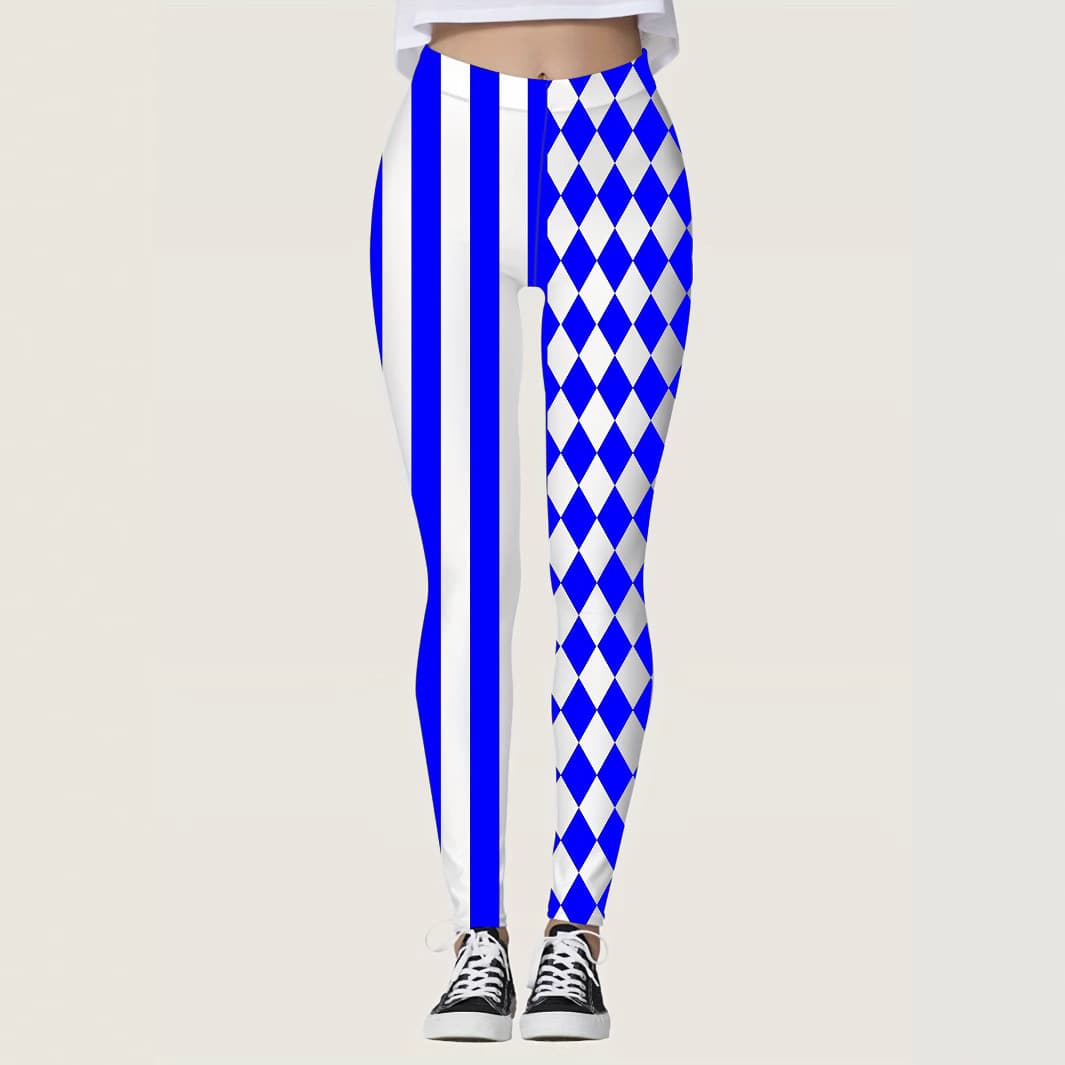 New Export Color-Block Stitching Leggings Striped Plaid Unique Design Multiple Colors Available Baidu Fashion Custom