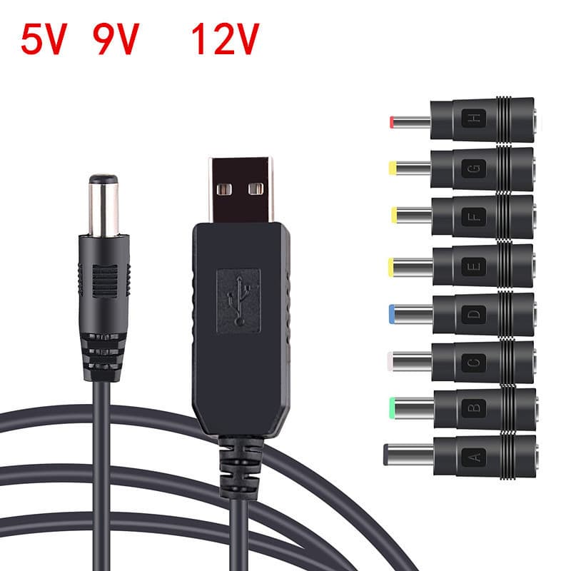 Cross-border USB boost cable 5V to DC9V/12V boost converter multi-connector router multi-function conversion cable