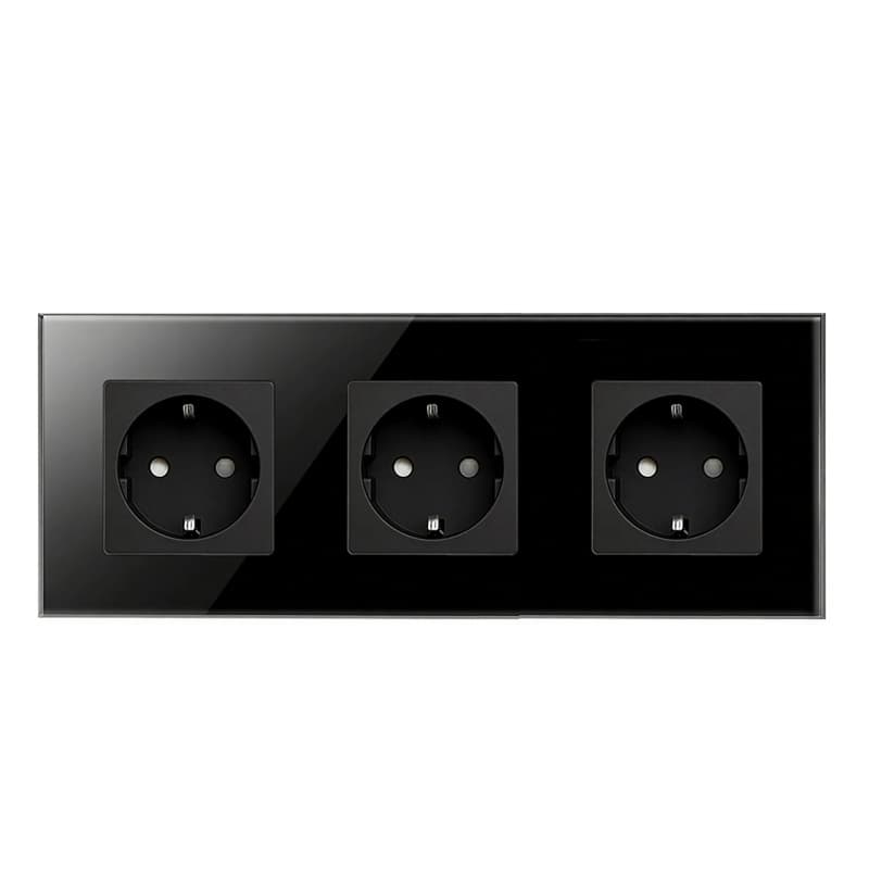 Russian Glass European Standard Panel Round Bottom Box European German-Style Socket Multi-Gang 1-2-3-4-5 Position Flush-Mounted Panel