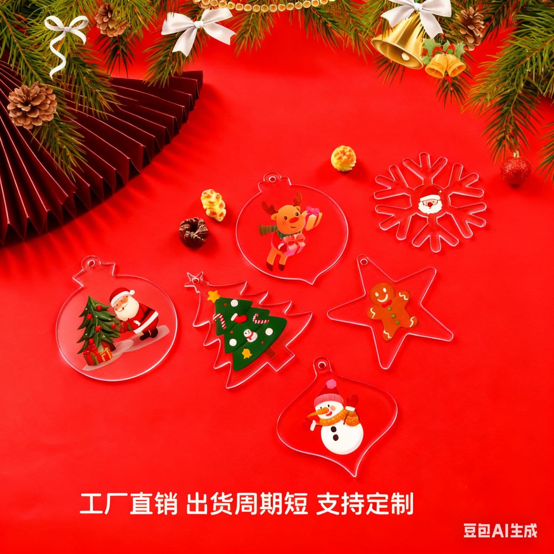 Cross-border transparent acrylic round sheet new stock Christmas decoration pendant blank laser-cut PMMA