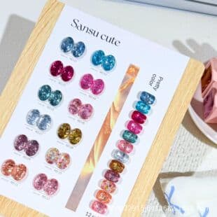 Sansu cute 12-Color Color Sugar Large Glitter Gel Polish Set Dazzling Burst Sequins UV Gel Nail Polish