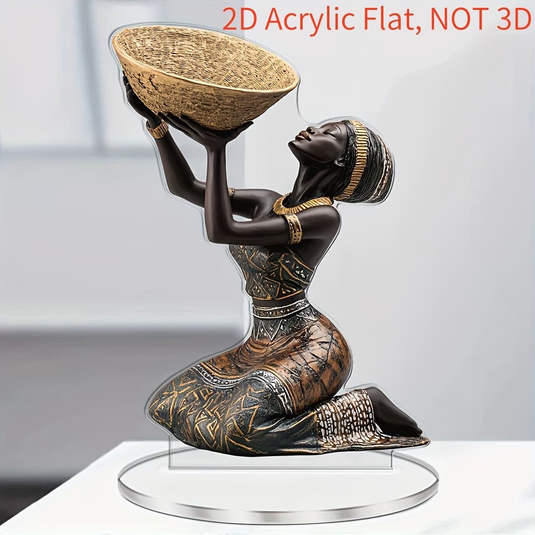 Creative Vintage Retro Resin African Woman Bust Statue Living Room Entryway TV Cabinet Wine Cabinet Decoration