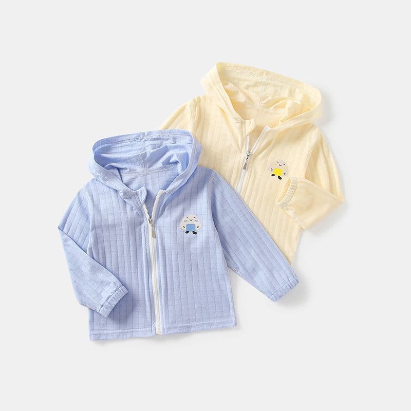 Children's Sun Protection Shirt Summer Thin Breathable Cotton Baby Air Conditioning Shirt Boys Girls Long Sleeve Jacket