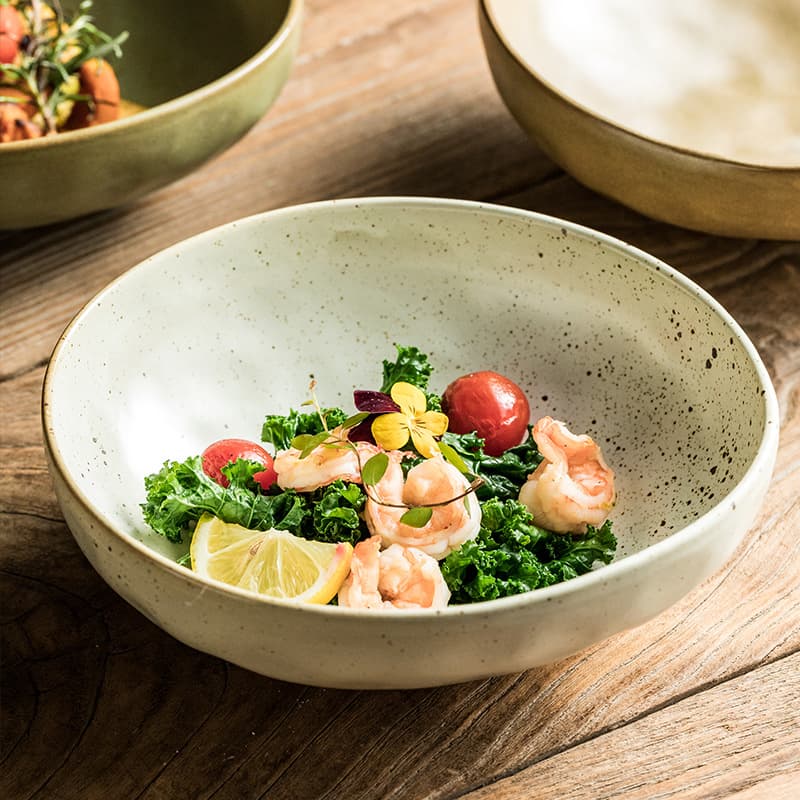 Commercial Fruit Bowl Japanese Ceramic Bowl Irregular Shaped Bowl Club Dessert Salad Bowl Private Kitchen Dish Bowl Wholesale