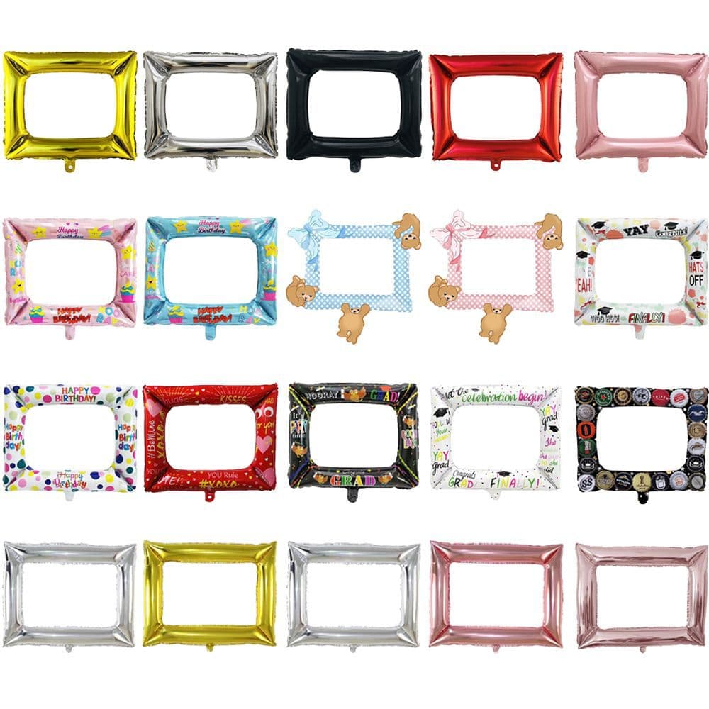 Aluminum foil balloon photo frame for photography props, birthday, graduation, photo studio, baby shower, party