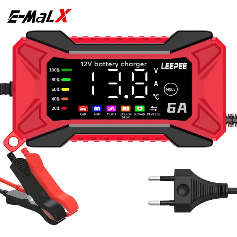 12V6A lead acid/lithium iron phosphate 14.6V battery charger car battery motorcycle battery charger