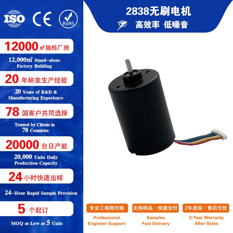 2838 DC Brushless Motor for Medical Pumps UAV Equipment Drive Motor 24V High Speed Motor Custom