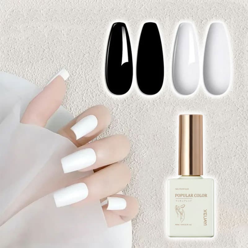 Xiaoying Nail Art - 15ml Large Bottle Pure Black Pure White Elegant High-End High Saturation Gel Polish Trendy Color (UV Lamp