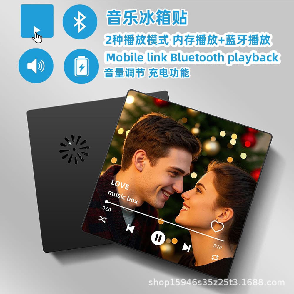 Music photo refrigerator magnet cross-border independent station picture playable decorative photo frame couple gift Bluetooth music box
