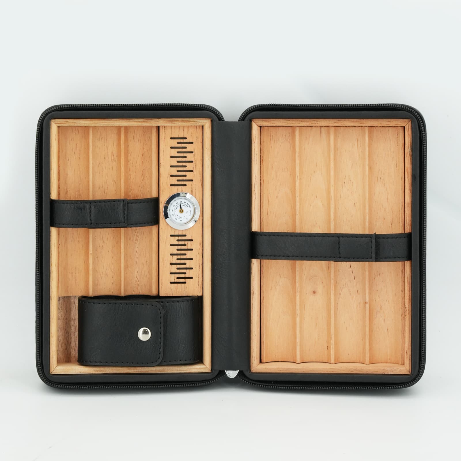 Cedar Wood Premium Leather Windproof Cigar Gift Box Portable Seven-Cigar Humidor Travel Cigar Case