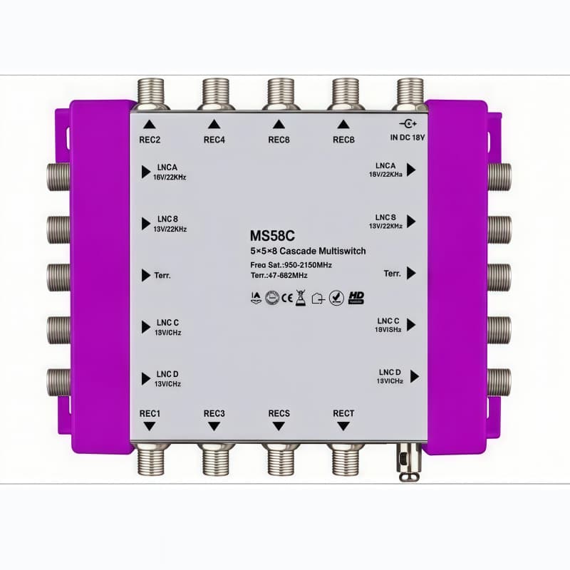 5*8Satellite Cascadable Multiswitch five-in-eight-out cascade multi-way switch MS58C