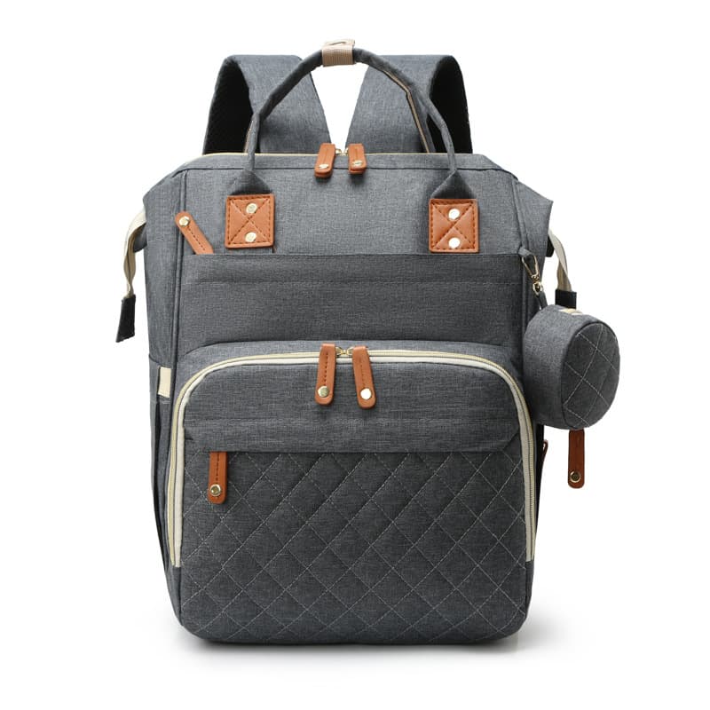 Cross-border popular baby bottle mommy bag for outings, large-capacity backpack, mother and baby portable crib, embroidered thread pacifier, water-repellent