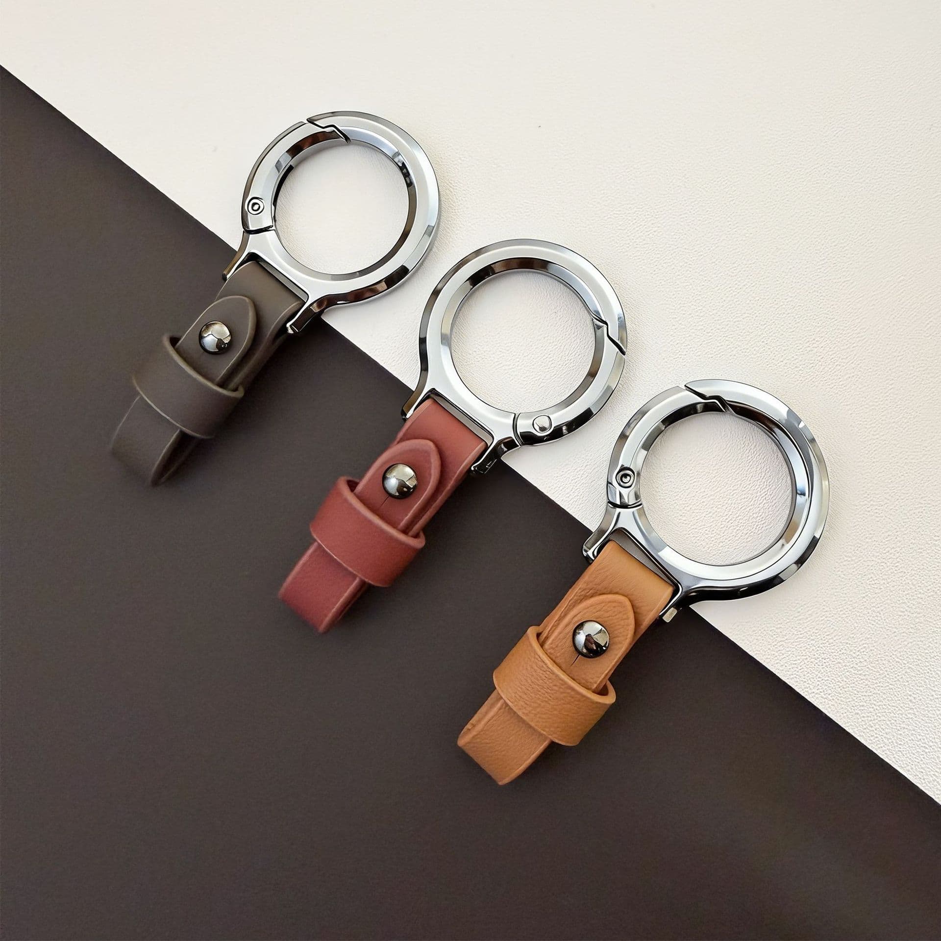 Men's lost car key chain high-end waist zinc alloy rope key hanging key chain leather anti-business multi-functional quality