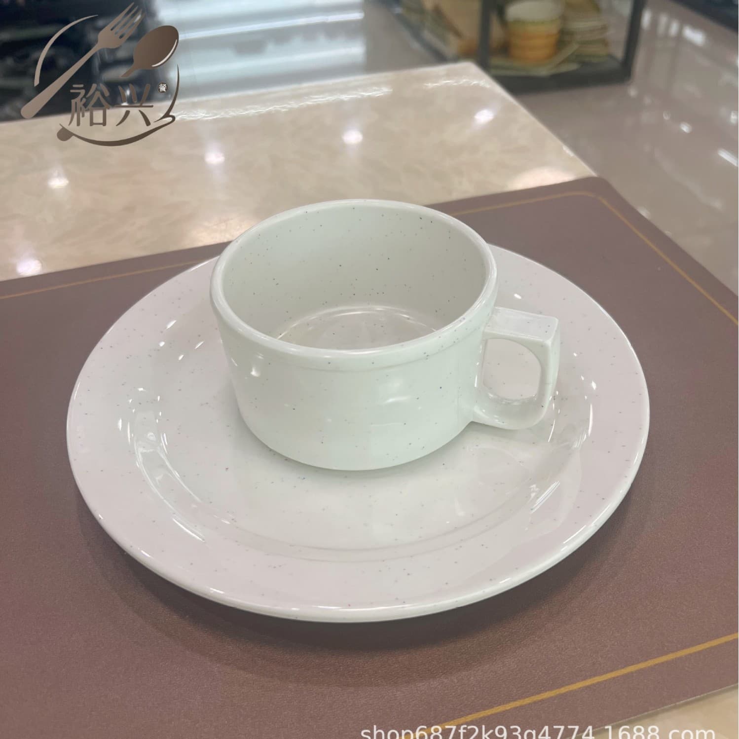 A5 melamine 9-inch round plate spray plate fast food plate buffet plate single ear soup cup coffee cup imitation porcelain for cross-border supply