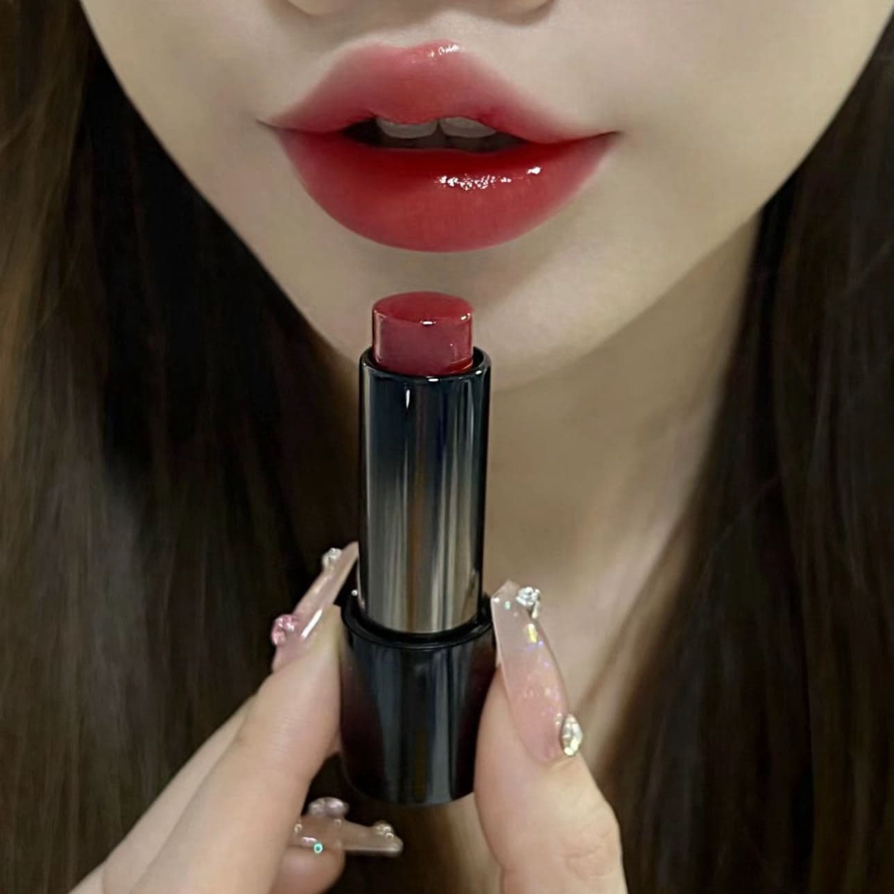 HERORANGE~Low Saturation Soft Tint Multi-Use Lip Stick Glossy Moisturizing Brightening Natural Long-Lasting Mirror Lipstick