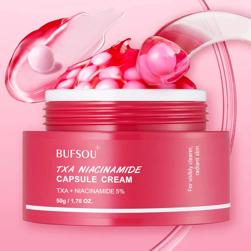 Cross-border Cream Full English Dual-Color Niacinamide TXA Capsule Cream PDRN Collagen Niacinamide Capsule Cream