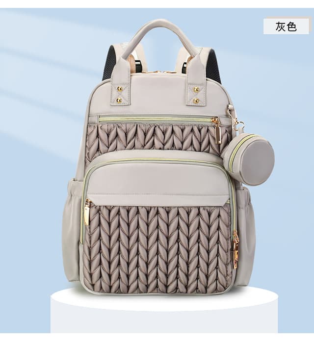 Cross-Border Best-Selling Diaper Changing Pad Backpack, Fashionable Baby Travel Backpack, Waterproof, Multi-Pocket Maternity Bag, Compatible with Stroller Hooks
