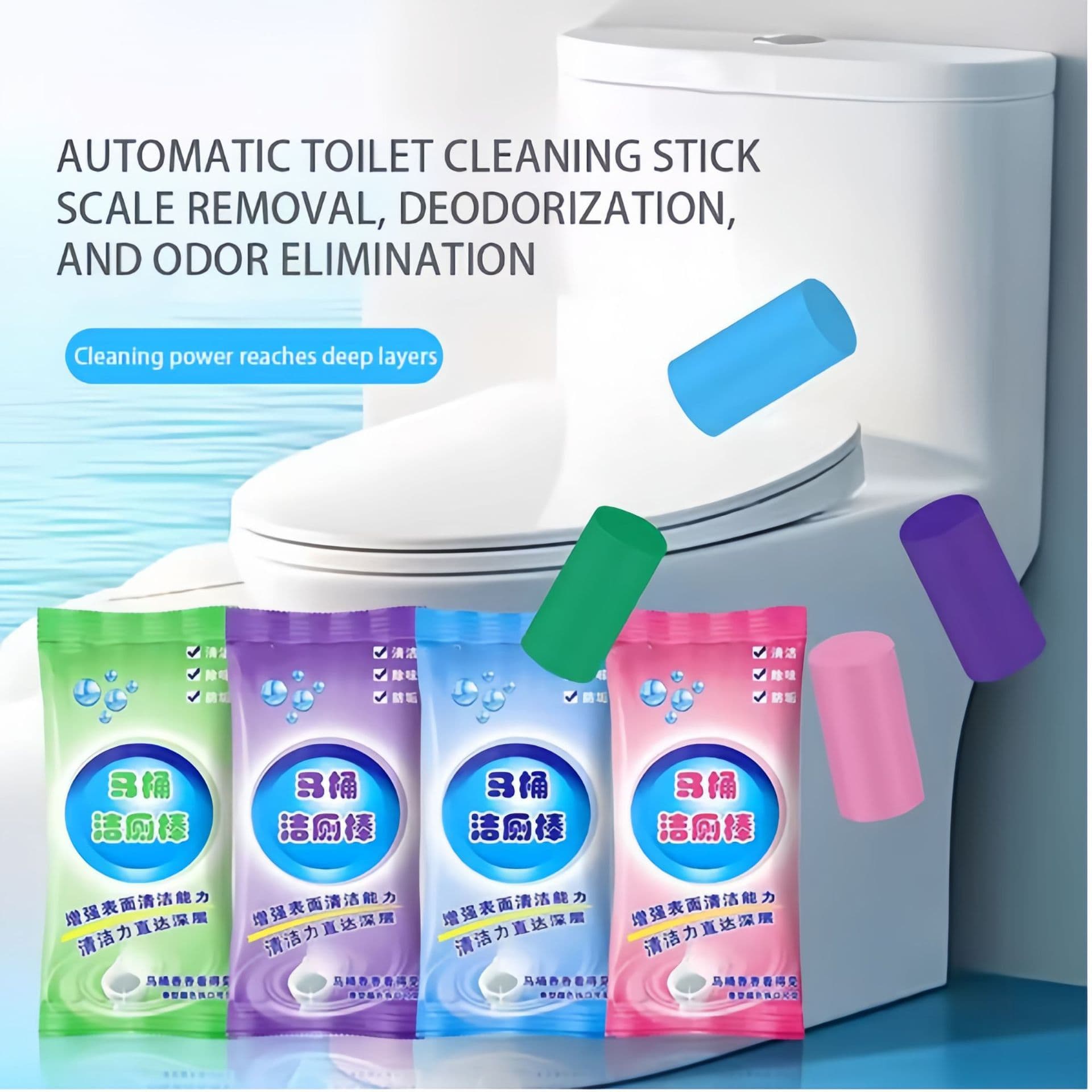 Effective Concentrated Descaling Toilet Cleaning Stick Blue