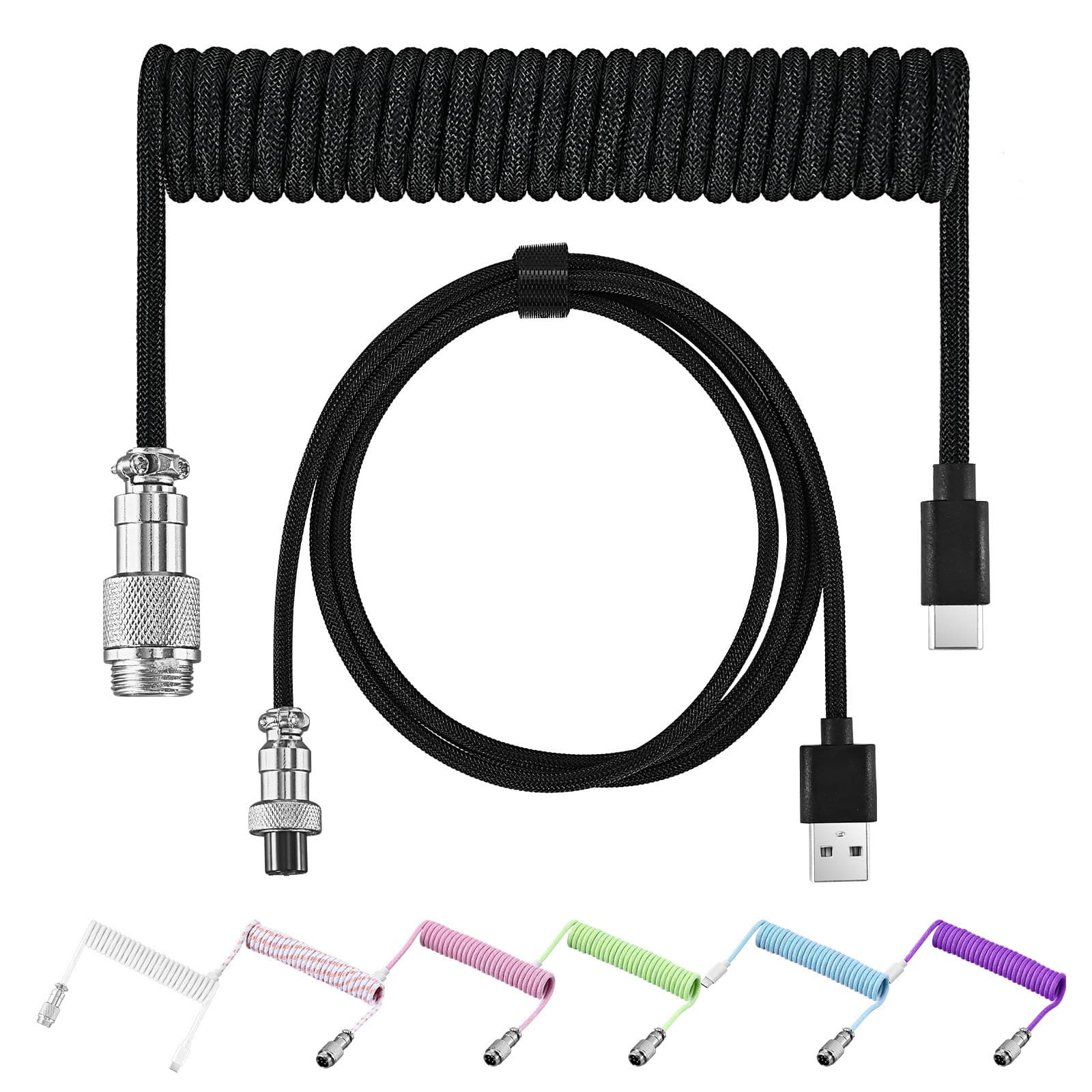 Aviation Connector Cable Keyboard Cable Aviation Connector Data Cable Gaming Keyboard Cable Spring Cable Type-C Data Cable USB Cable DIY