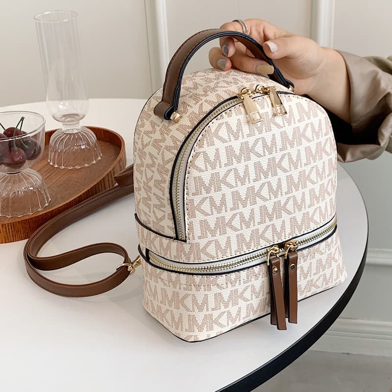 Bags for women new style backpack fashion trend letter bag PU texture travel bag fashionable campus student school bag for women