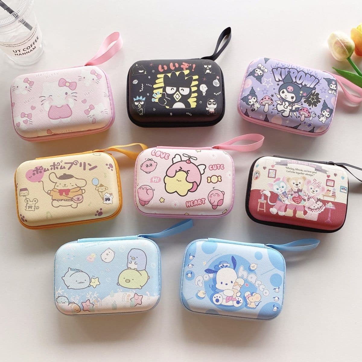 Charger storage bag, earphone data cable, portable cute cartoon CCD children's camera external hard drive organizer