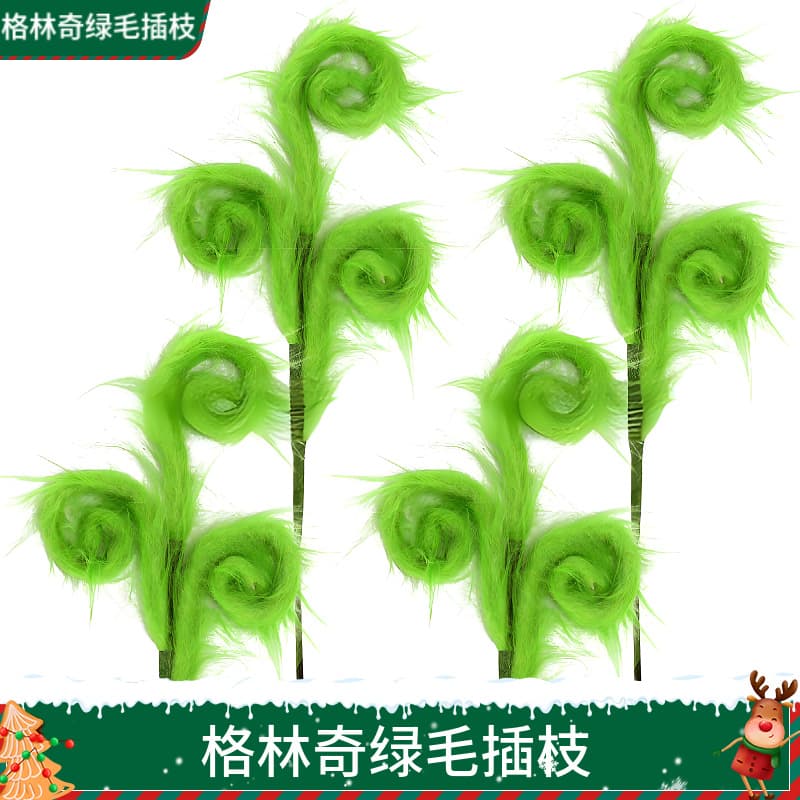 Christmas Holiday Decoration Grinch Green Ornament Grinch Green Monster Elf Twig Christmas Decoration