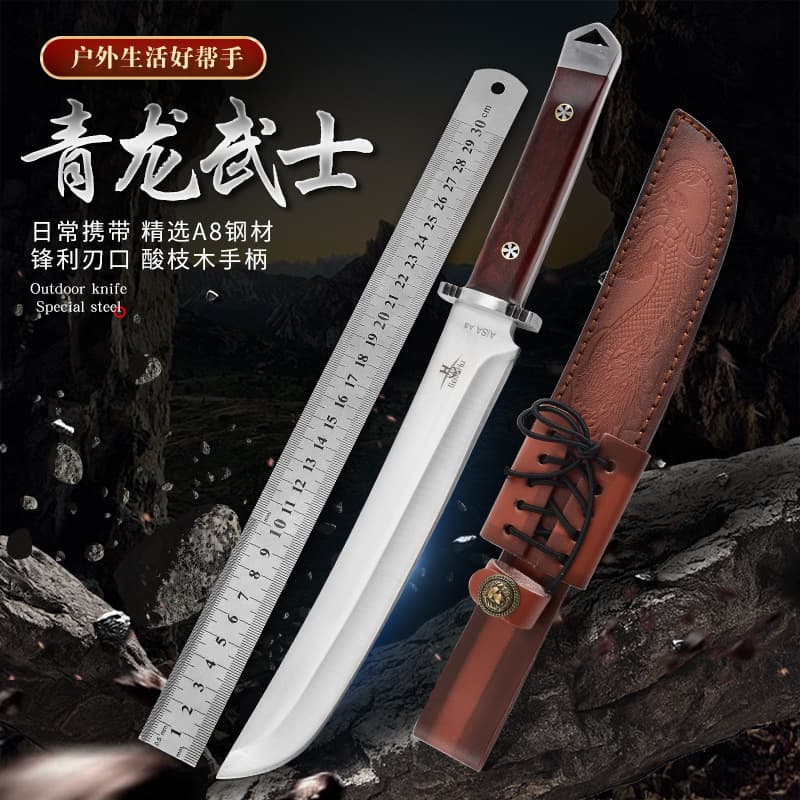 Factory Direct Sales Outdoor Firewood Camping Knife Mountaineering Fishing Integrated Keel Outdoor Survival Knife High Hardness Meat Cleaver