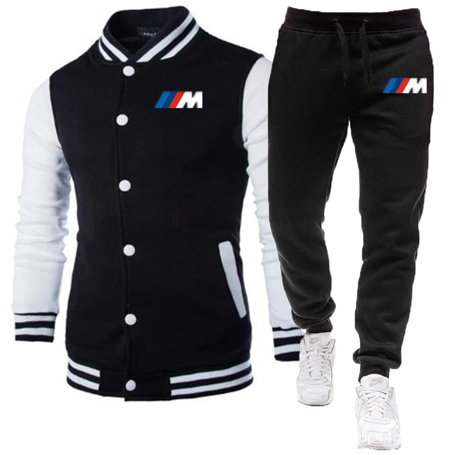 Factory Direct Cross-Border 2021 Men's and Women's Couple Casual Baseball Jacket Set Cardigan W868 Custom Logo