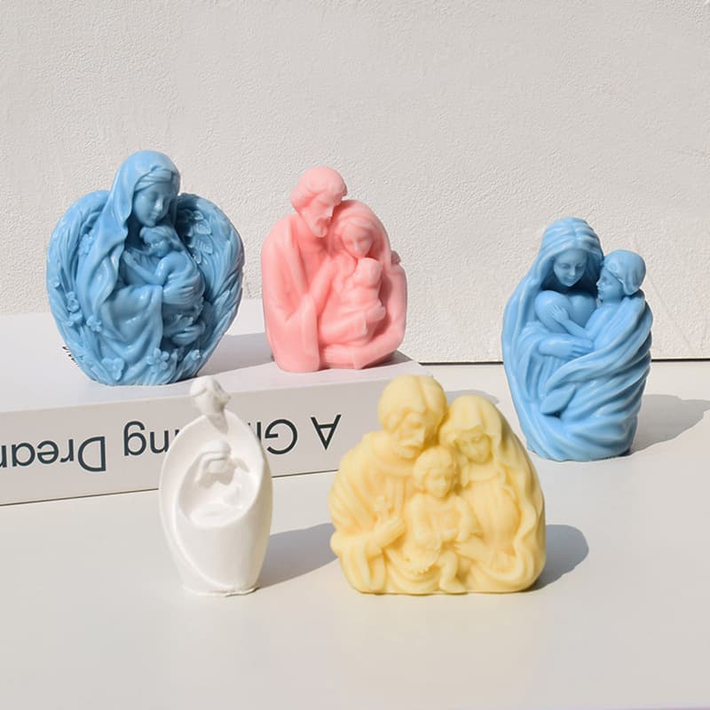 European family silicone mold diy aromatherapy candle plaster ornaments home decoration ins portrait glue mold