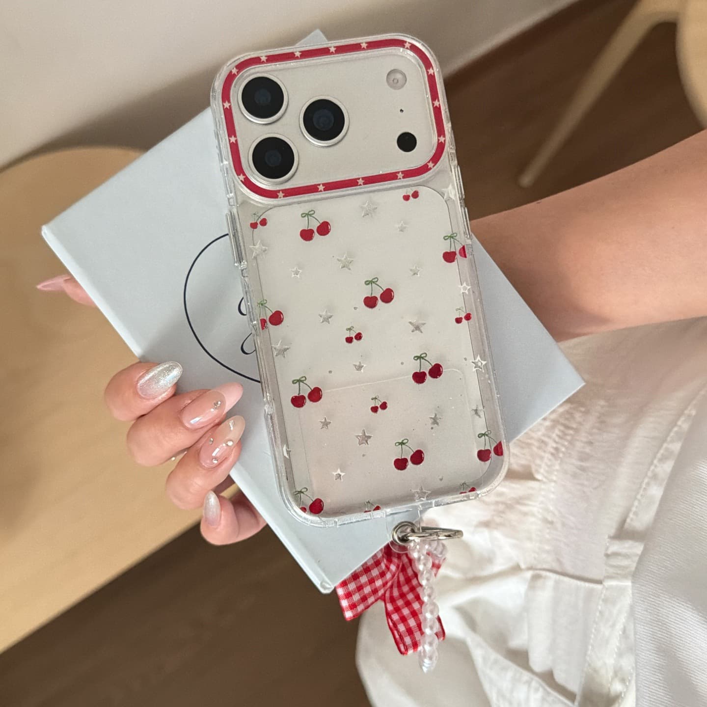 Full Coverage Star Cherry Compatible with iPhone 17 Pro Max, Apple 15/14 Phone Case, 16 Pro Protective Cover Creative