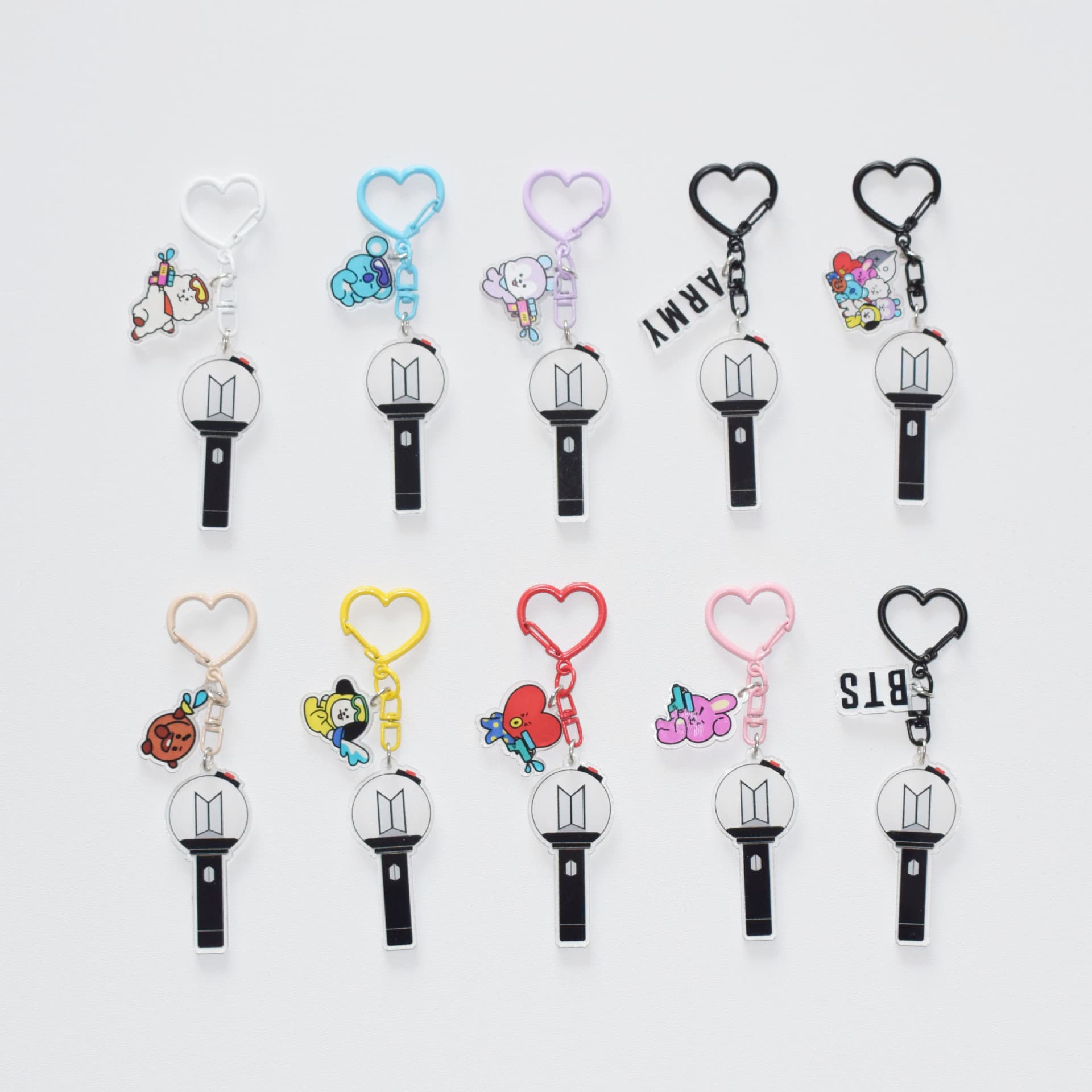 BTS Creative Light Stick Acrylic Keychain Fan Bag Charm Celebrity Merchandise
