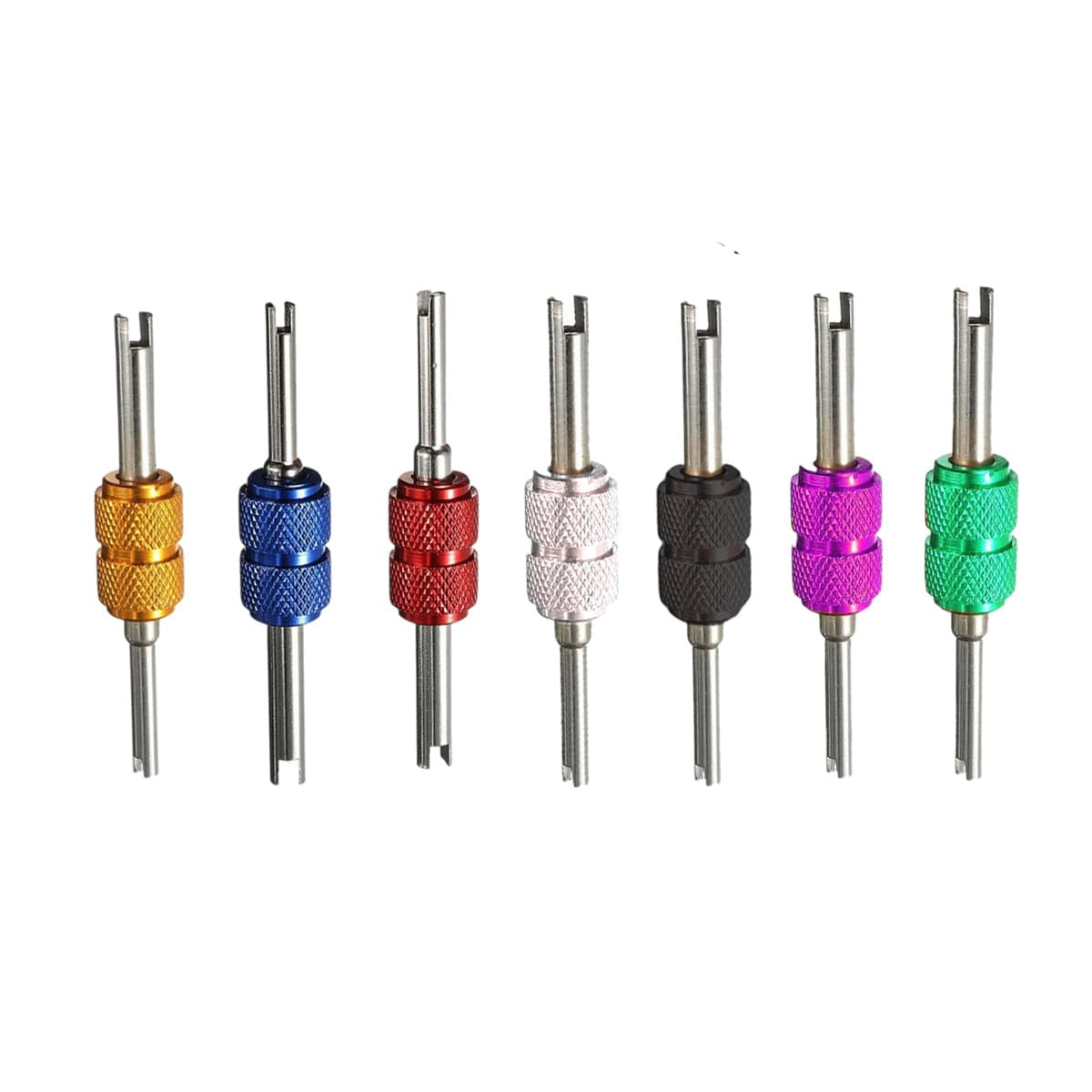Aluminum alloy colored car air conditioning valve core wrench, dual-head installation tool, valve core removal screwdriver.
