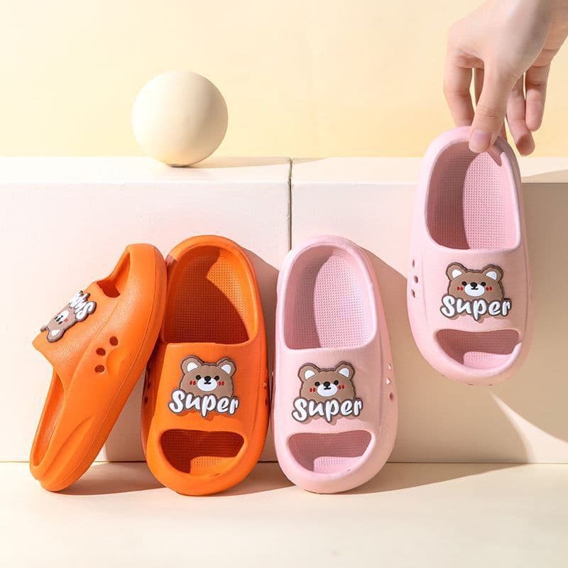 Children's slippers, boys' shoes, non-slip soft bottom bear, girls, big children, indoor and outdoor wear slippers EVA