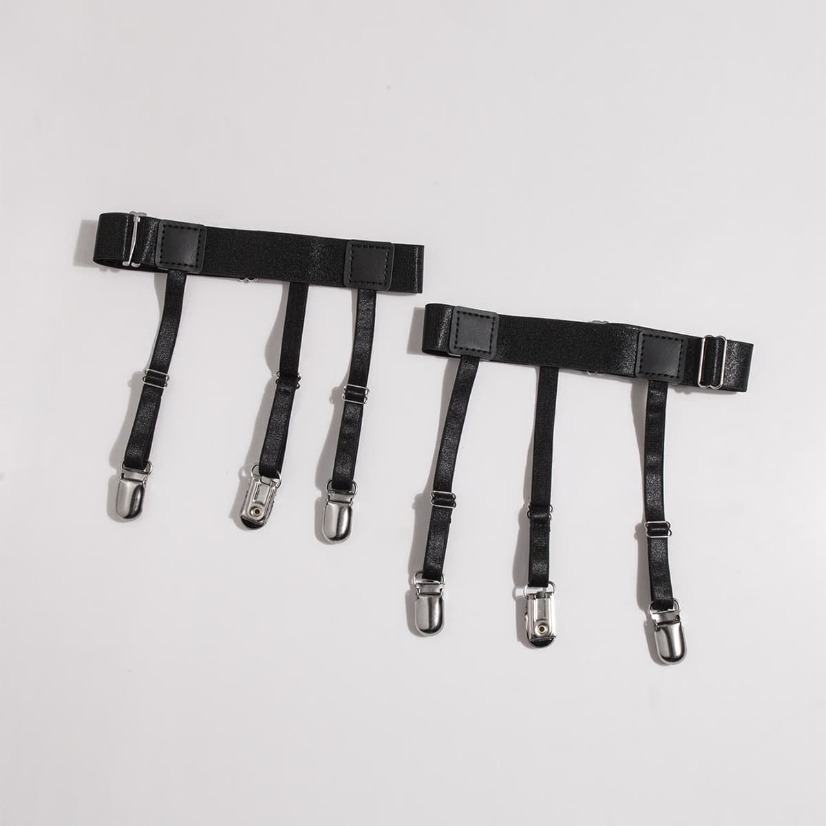Adjustable Three-Bar Shirt and Socks Clips Simple Elastic Design for Men and Women Business Casual Polyester Fabric Clips