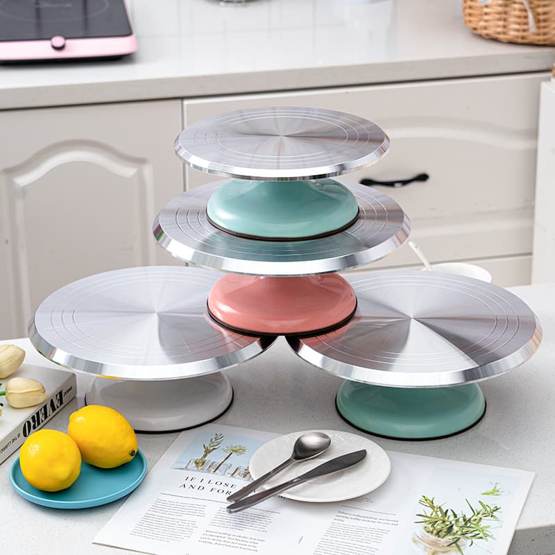 Aluminum alloy cake decorating turntable, birthday cake turntable, household commercial baking tool, rotating wiper, Toshihuai
