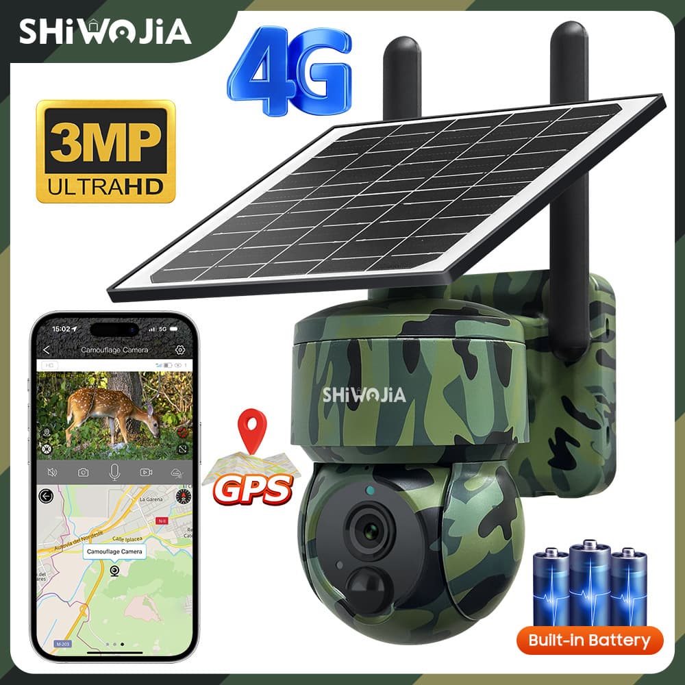Cross-border new product UCON camouflage 4G solar camera outdoor GPS positioning low power consumption 3MP high definition night vision