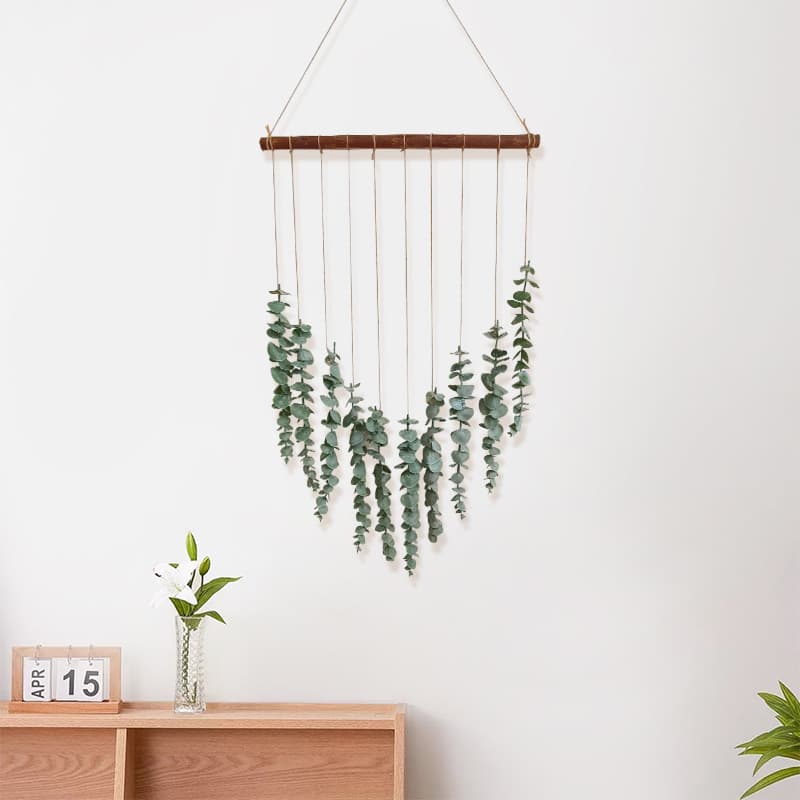Cross-border new product eucalyptus stick tassel tapestry decoration wall hanging hemp rope tapestry B&B wall decoration