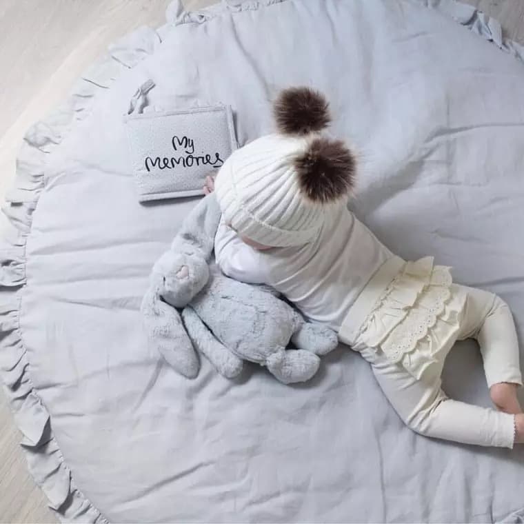 Children's baby game blanket ins lace solid color crawling mat stroller quilt air conditioning quilt children's room decoration