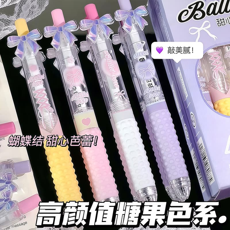 Mengpai New Retractable Pen ST Tip Quick-Drying Gel Pen for Elementary School Exam Pens Soft Grip Reduced Fatigue Black Pen Wholesale