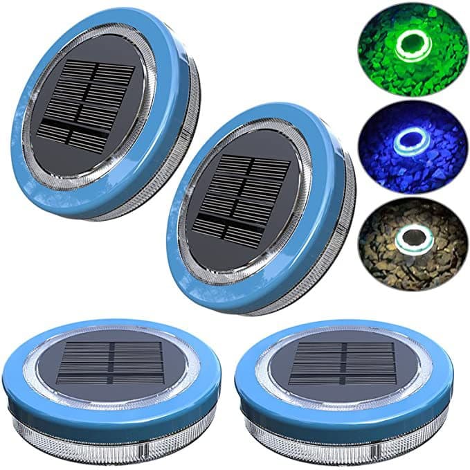 New Solar Powered Led Pool Lights Waterproof Garden Decorative Lights Outdoor Courtyard Landscape Lawn Sensor