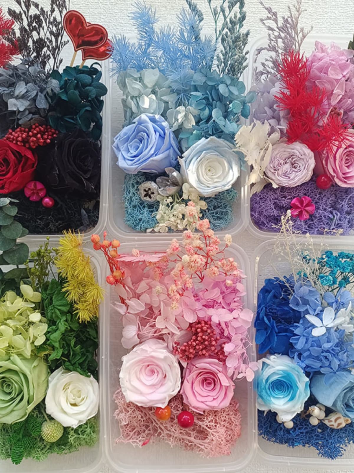 Dried Flower DIY Kit for Wedding Shoe Box Frame, Salon Flower Arrangement, Decorative Real Flower Ornaments, Kindergarten Handmade Flowers