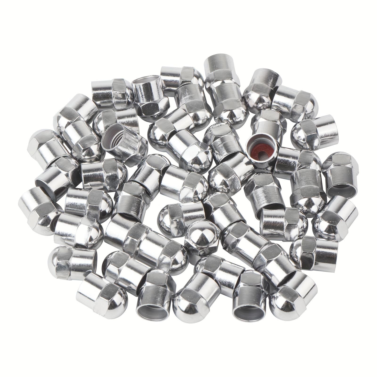 Car and Bicycle Tire Chrome Silver Plastic Valve Stem Caps Dust Covers with Built-in Sealing Ring