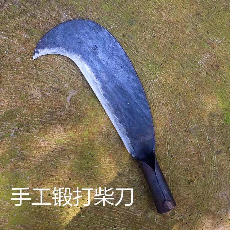 Hand-Forged Spring Steel Axe Traditional Craft Wood Chopping Tool Outdoor Mountain Cleaver Firewood Splitting Knife