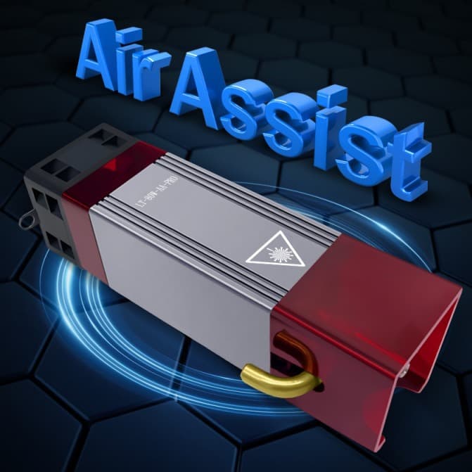 Laser engraving module 450nm 10W 45mm prime tape air assist blue laser cutting laser head