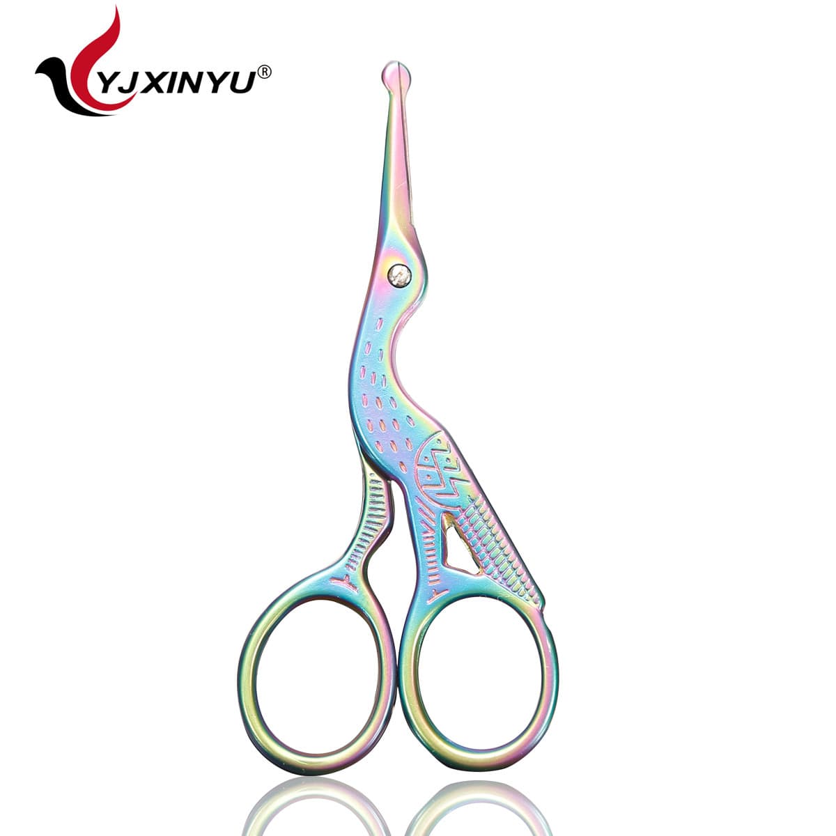 Factory Direct Vintage Crane Nose Hair Scissors Eyelash Trimming Handmade Children's Safety Scissors Blunt Round Tip