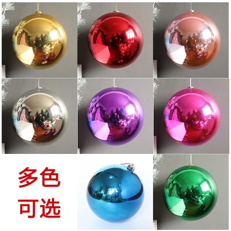 Large Size Glossy Christmas Balls, Tree Decorations with Electroplated and Colored Spheres for Ceiling Hanging Arrangements
