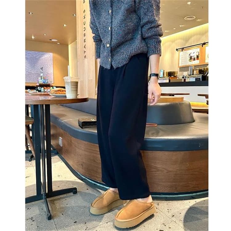 Wide Hips Pear-shaped Body Must-Have Slimming Fleece-Lined Nine-Point Granny Pants for Women Autumn/Winter Loose High-Waist Yamamoto Casual Pants